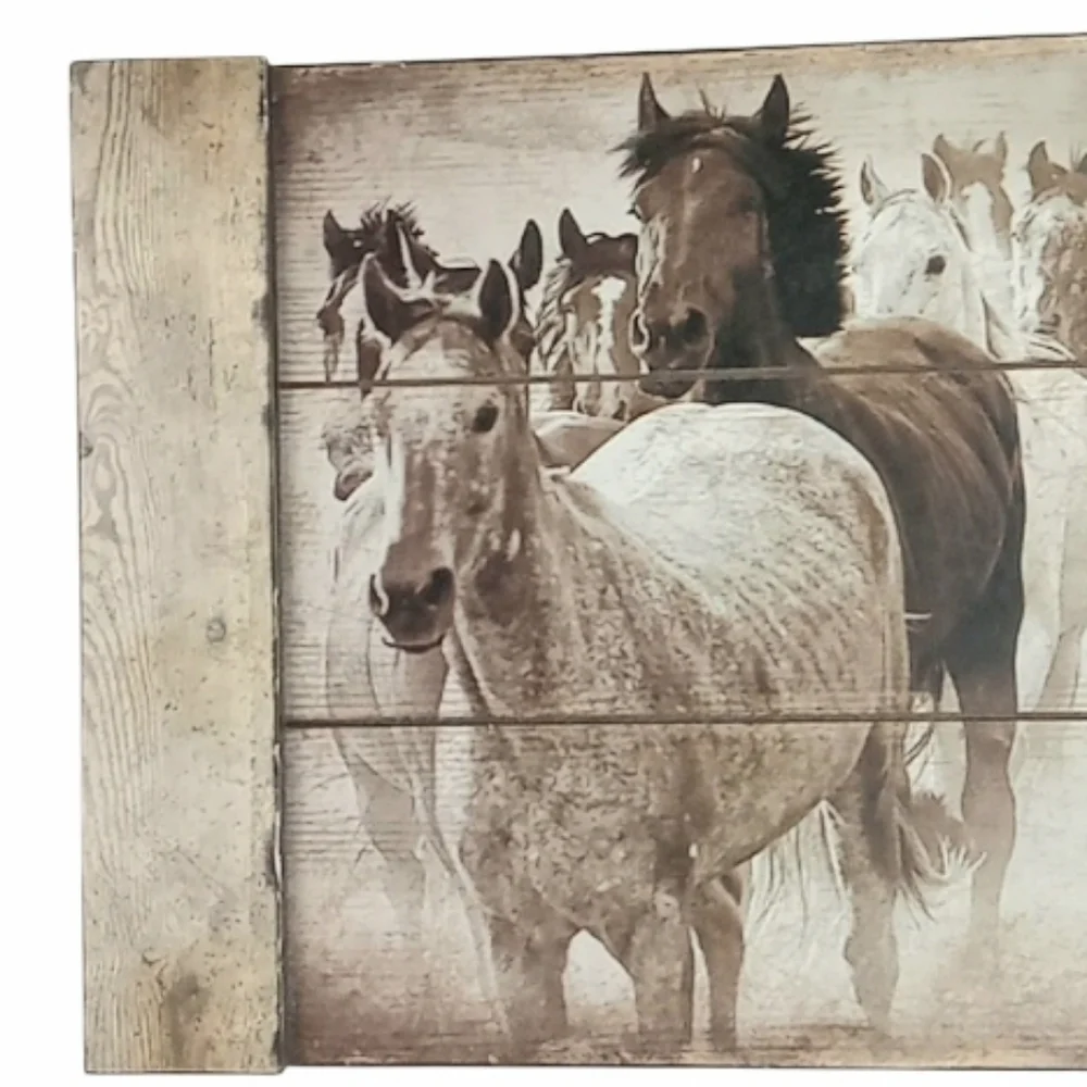 Hobby Lobby Running Horses Rustic Wood Wall Hanging